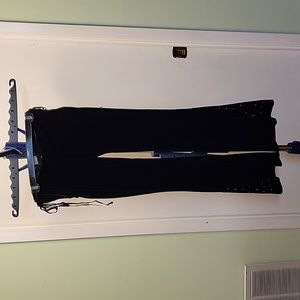 Black velvet flair pants
